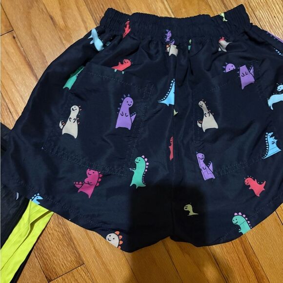 Big Kids Navy and Black Dinosaur Print Shorts - Picture 4 of 5